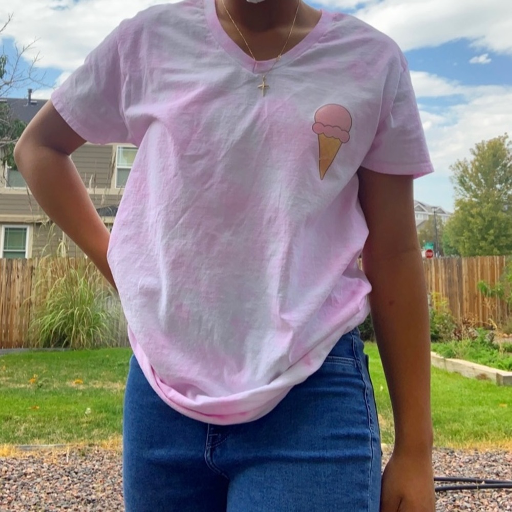 Pink Tie Dye Ice Cream Shirt